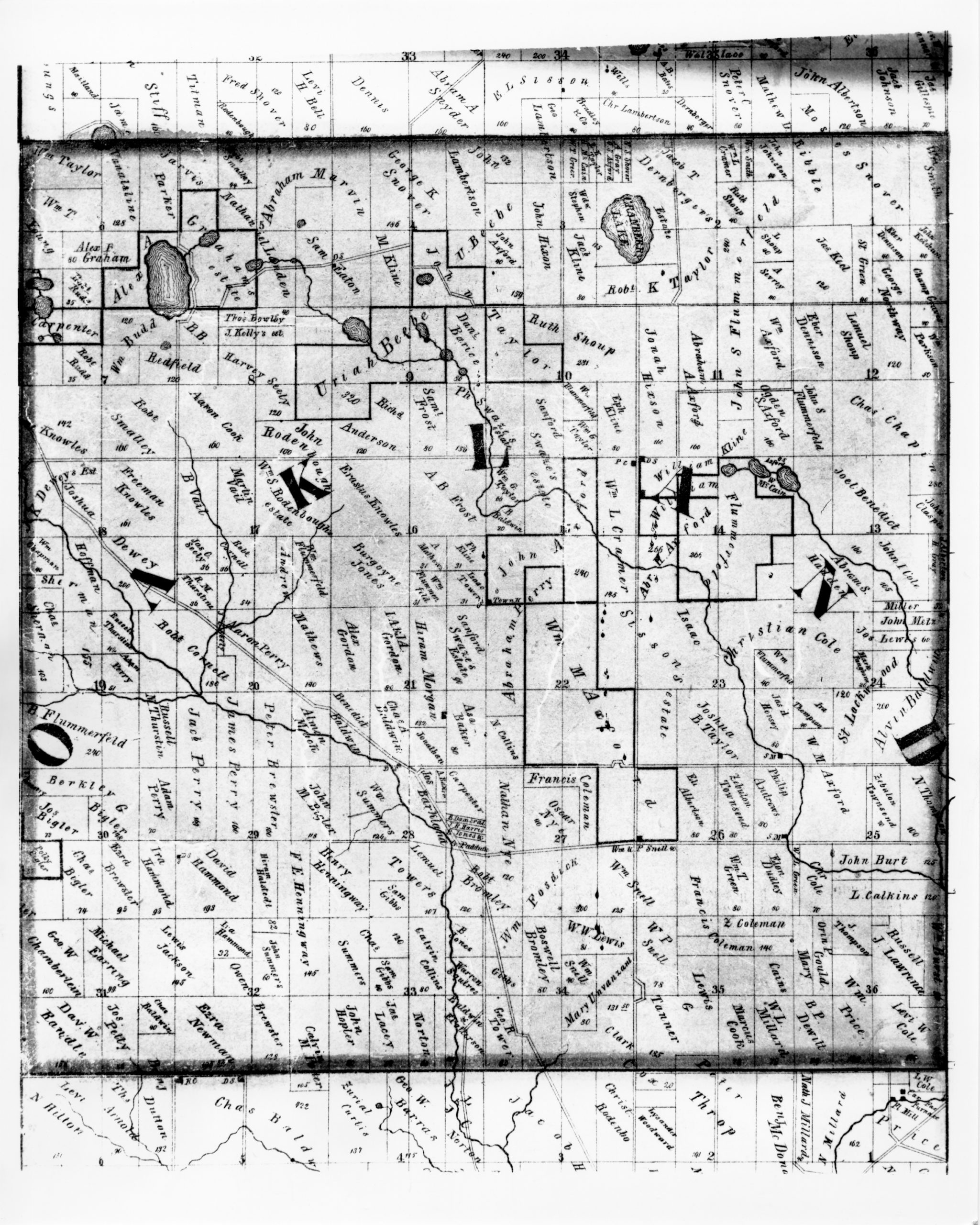 1857 Oakland County Landowner Plat Maps F Hess Surveyor Oakland History Center At Pine Grove 0161